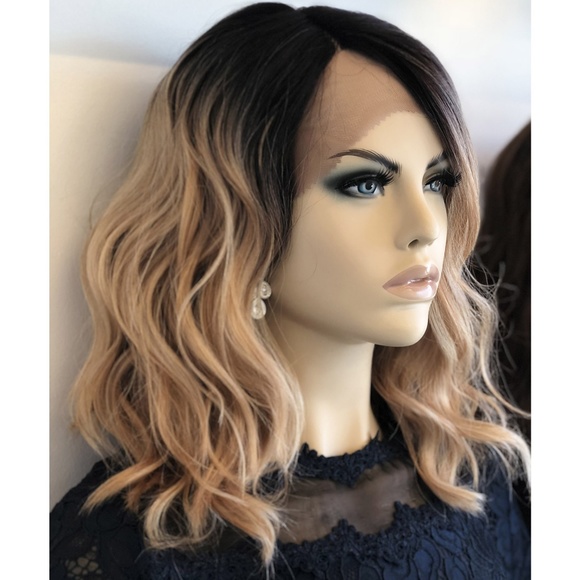 Her Wig Closet Accessories - 14" Mix Blonde With Dark Roots Wavy Wig | Angelina